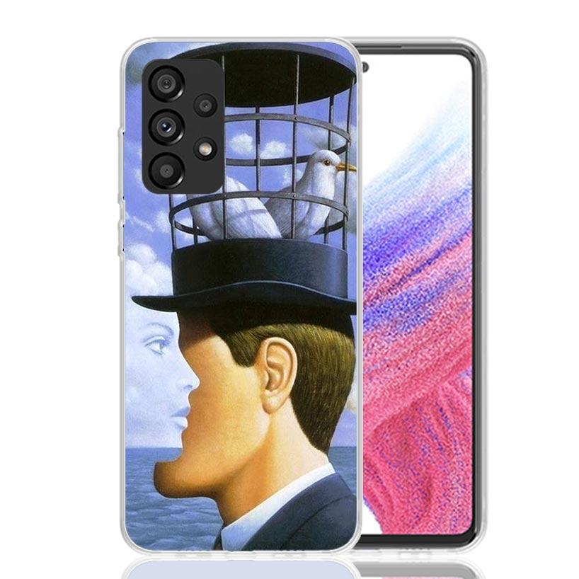 Rene Magritte Art Phone Case For Samsung Galaxy A17 A16 A14 A15 A13 A57 A56 A54 A55 A53 A37 A36 A34 A35 A33 A26 A24 A25 A23 Gala