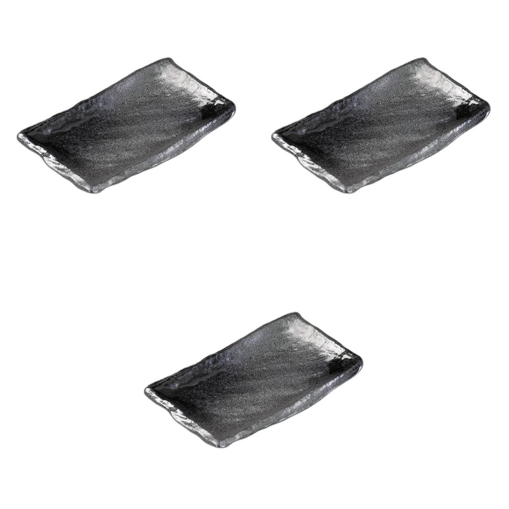 Set of 3 Higashiyama Takumi Pottery Plates X X Pottery Setomonohonpo [22.5 13.5 3.5cm] Plates, Ceramic,