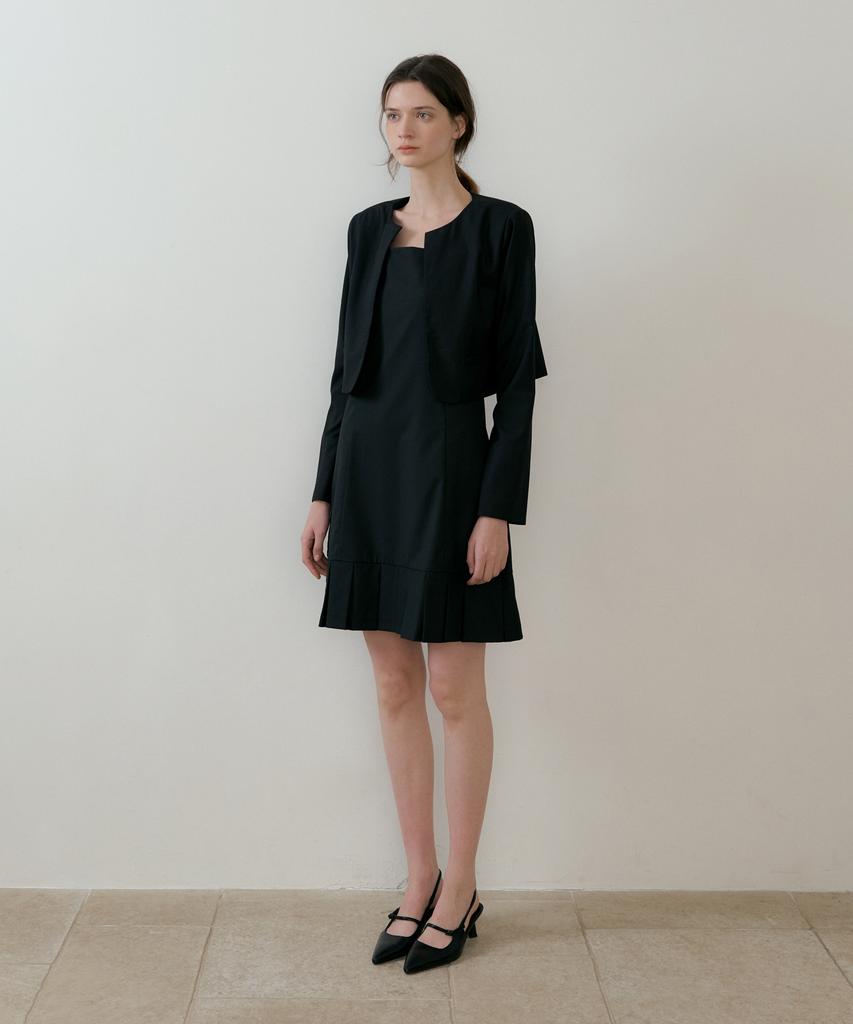 Riorg Batd Jacket With Pleats Sleeveless Ops Black