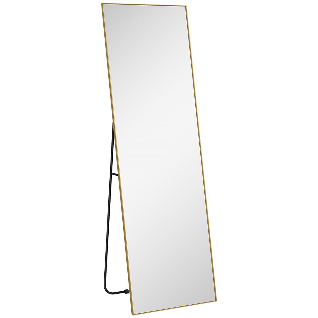 Full Length Rectangular Grand Mirror 50 X 160 Cm Floor Standing Wall Mounted Or Leaning Against Wall Gold