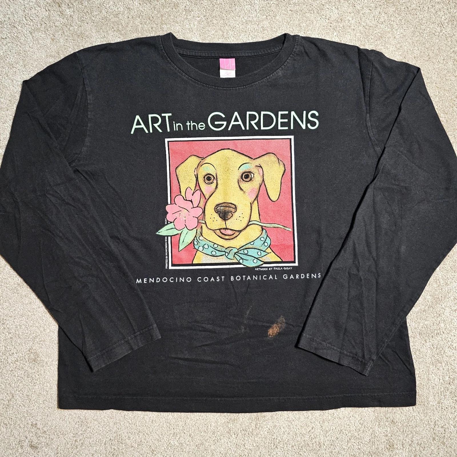 

Vintage 90s Y2k Art In The Botanical Gardens T-shirt Mens XL Grunge Painting Dog 3XL