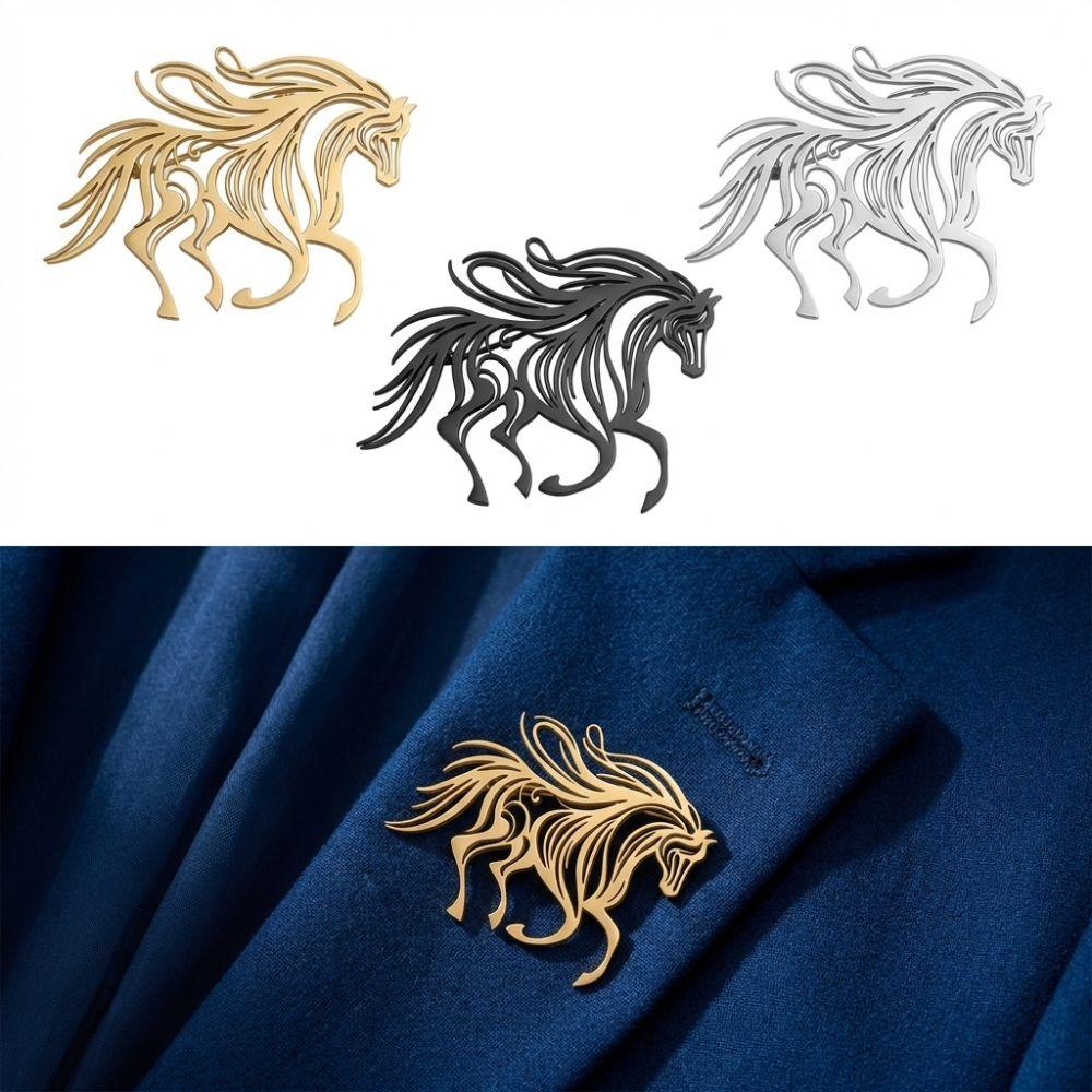 Luxury Vintage Pegasus Brooch Traditional Hollow Brooch Pins Alloy Lapel Pin Cultural Art