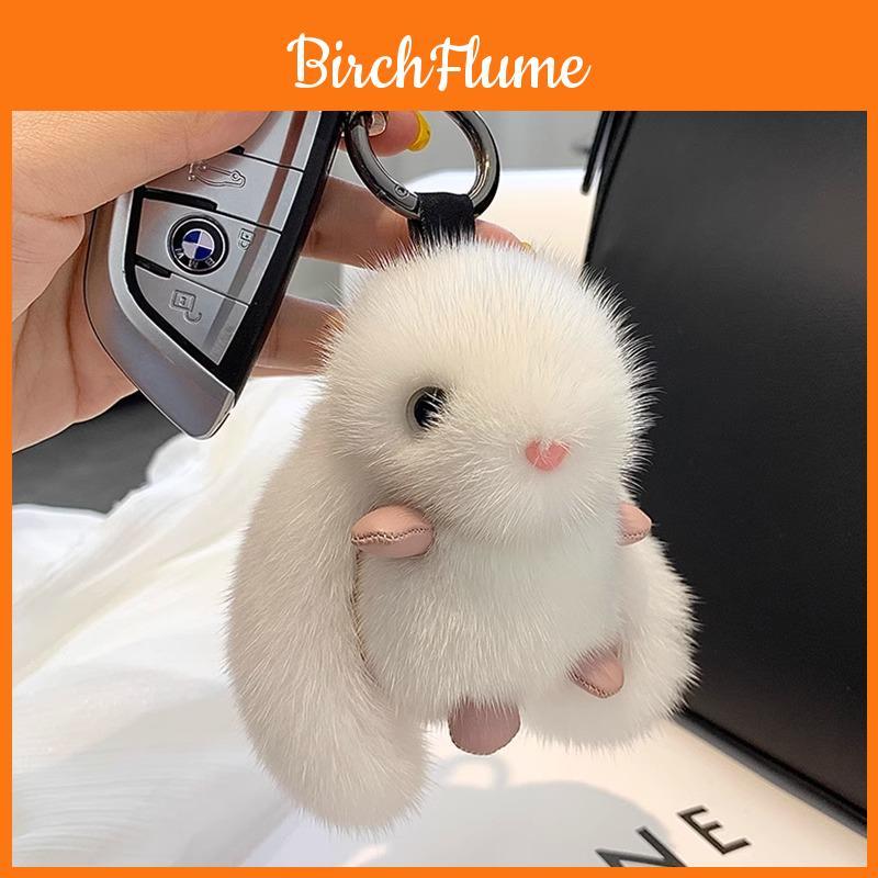 Plush Bunny Keychain With Animal Pattern For Car And Bag Decor Gift For Teens