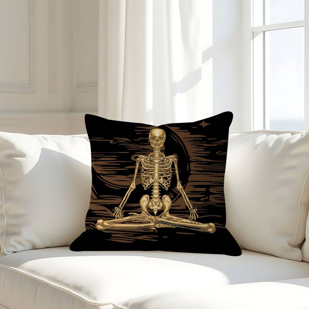 Gott mit uns Schädel 45*45cm Kissenbezug Dekokissenbezug Heimkissenbezug für Couchkissen