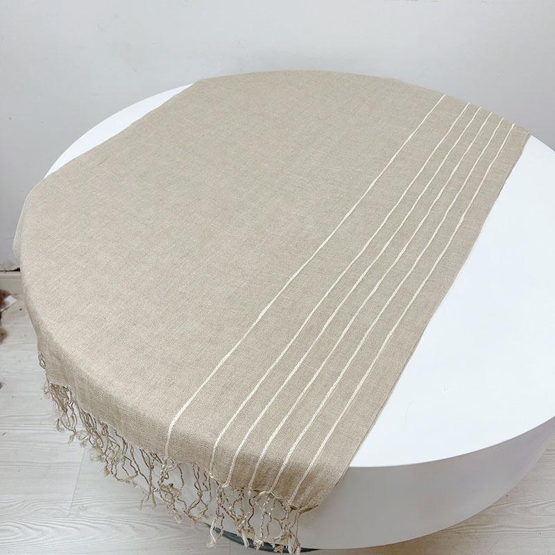 Women'S Pure Linen Edge Strip Rain And Dew Scarf Summer Thin Versatile Breathable Shawl Fringed Silk Scarf