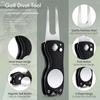 Herramienta de reparación de golf de acero inoxidable, navaja plegable, horquilla de golf, herramienta para putting green, ayuda para entrenamiento de golf, herramienta de aleación de lanzamiento