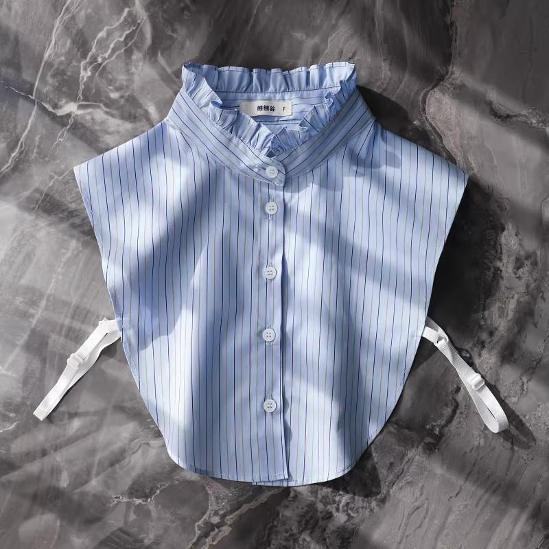 Elegant Autumn Fake Collar Women Fake Half Shirt Woman Stripe False Collar Shirt Detachable Collars Ladies Removable Nep Kraagie