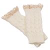 Winter Women Fashion Lace Trims Fingerless Knitted Mitten Wrist Warmer Gloves