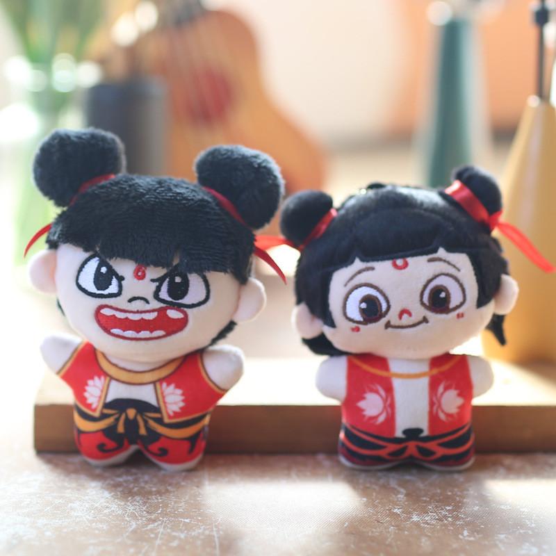 Plush Nezha Doll Keychain Mythology Collectible Pp Cotton Stuffed Gift For Kids