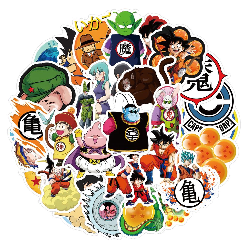 50 Dragon Ball Graffiti Stickers Cartoon Anime Stickers DIY Mobile Water Cup Suitcase PVC Stickers