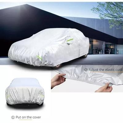 Aumotop Car Cover 190T Silver Polyester Waterproof Scratch Rain Snow UV Resistant Protective Cover