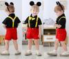 Dressy Daisy Mickey Mouse Baby Boy Halloween Costume with Suspenders, Short Sleeves, Gloves, and Headband, Sizes 6-12 Months