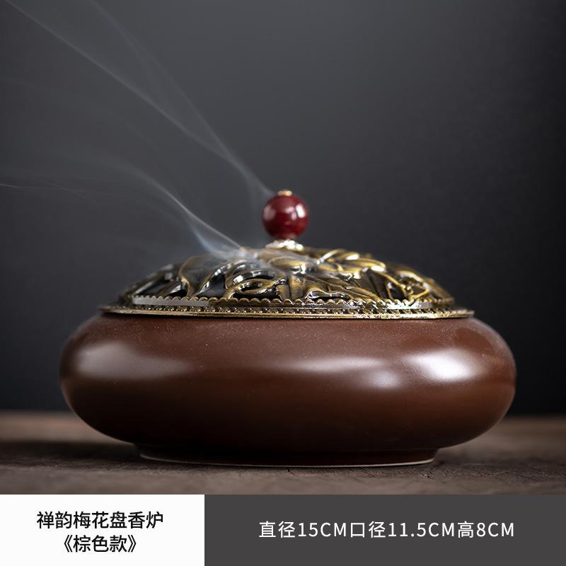 

Тарелка для благовоний Zen Rhyme Plum Blossom, креативная керамическая многоцветная ароматерапевтическая горелка, подставка для благовоний в чайную комнату, сиденье
