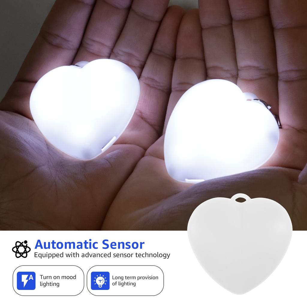 2/4Pcs Purse Glow Heart-shaped Light LED Mini Touch Sensor Handbag Lamp Bag Charms Keychains Night Light Fits Ladies Girls Gift