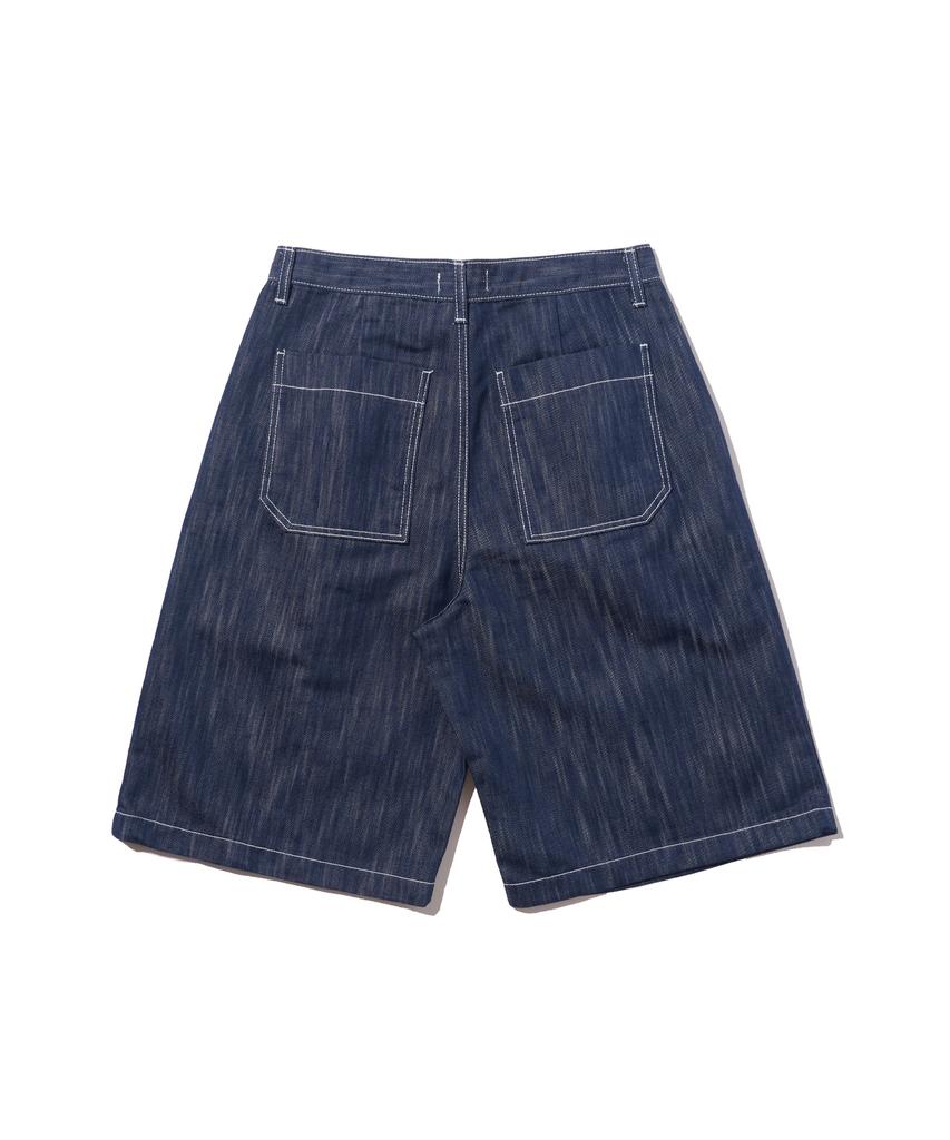 ANALOG MOOD Non-Faded Denim Half Pants (Blue)