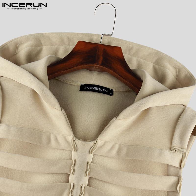 INCERUN Men Cool Style Sleeveless Hollow Out Cosplay Pullover Waistcoats