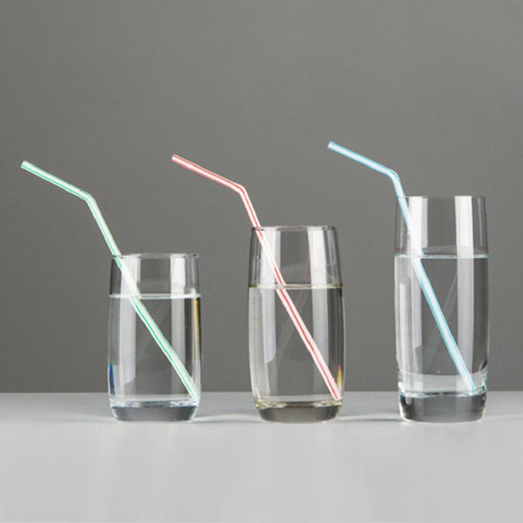 50pcs Disposable Plastic Straws Bent Colorful PP Straws Disposable Straws For Party Suitable For Smoothies, Juices, Cocktails, Hot Drinks