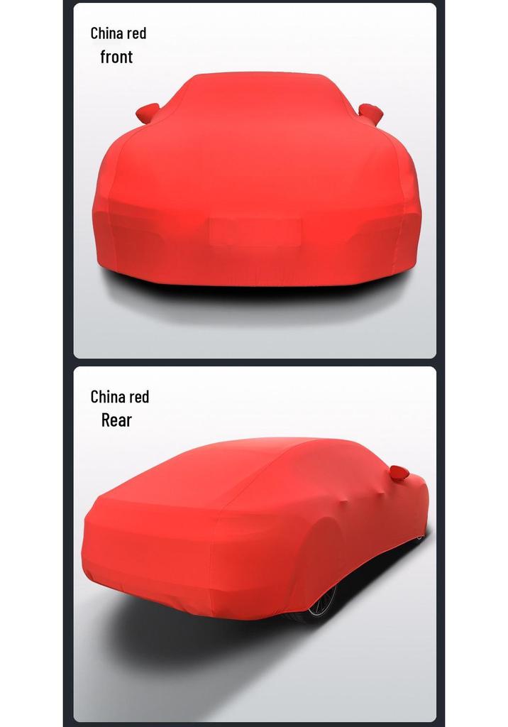 Housse de voiture universelle en tissu rouge extensible pour Salon Auto Show Dévoilement