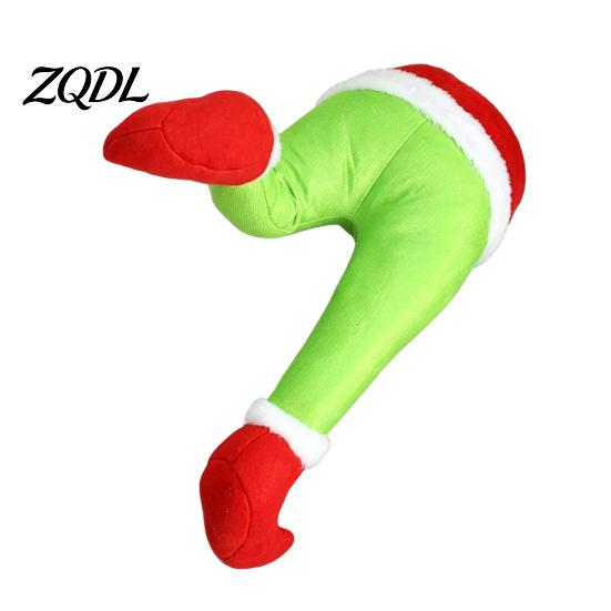 Funny Christmas Tree Leg Ornaments Elf Stuffed Ornaments, Santa Green/Red Legs Decorations, Poseable Creative Xmas Party Hanging Decor for Door Wreath