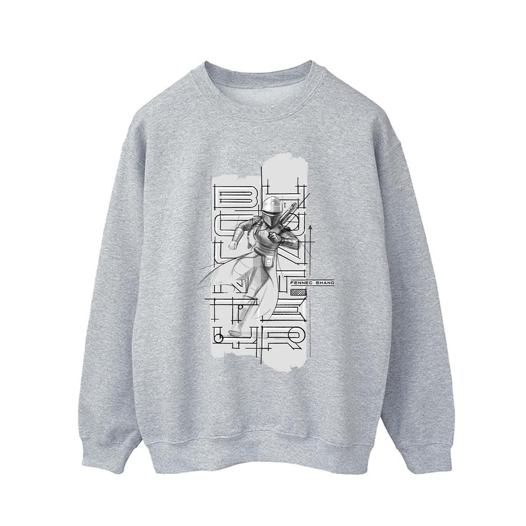 Star Wars Mens The Book Of Boba Fett Fennec Illustration Sweatshirt