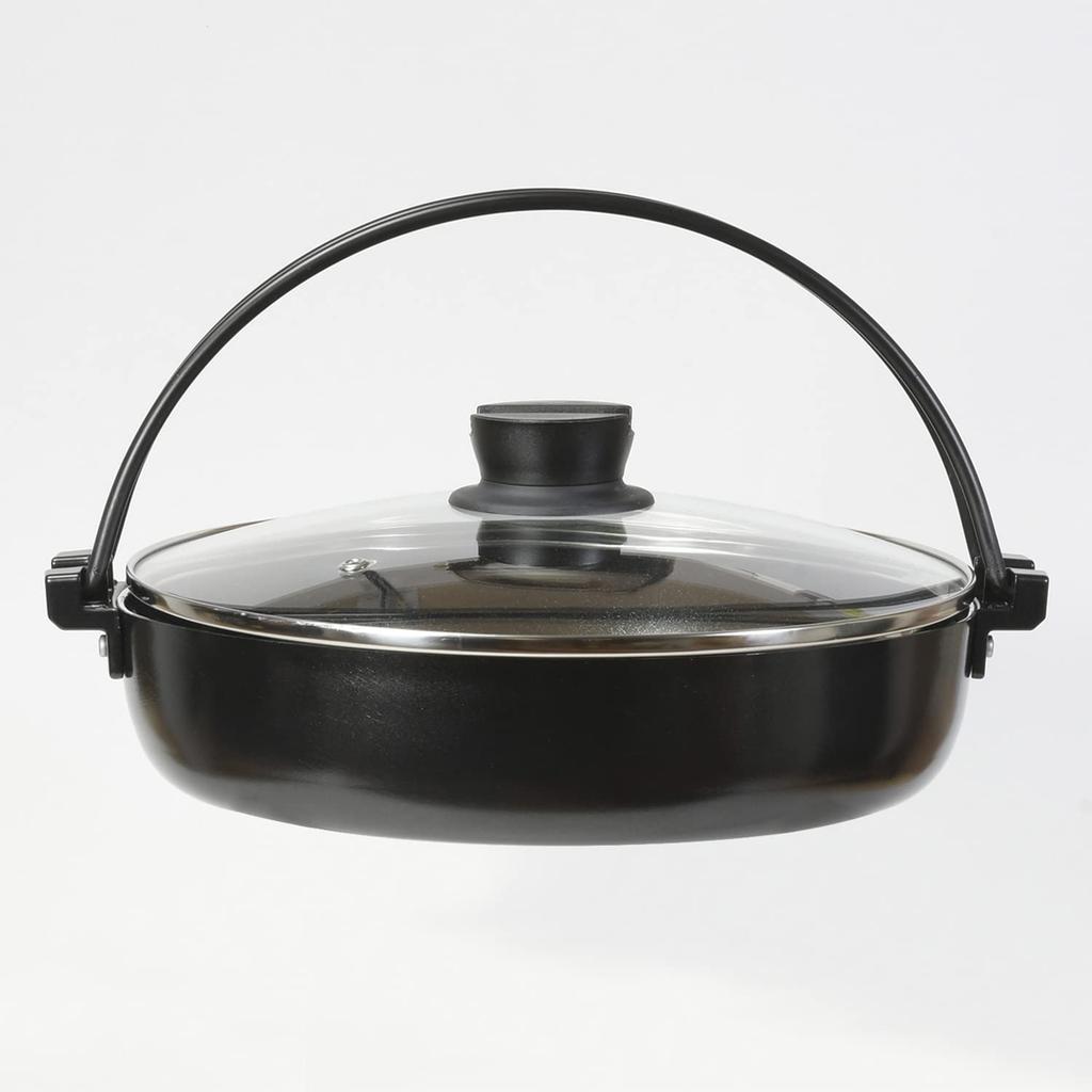 Bestco IH Sukiyaki Pot with Glass Lid, 26cm, Diamond Coated, NQ-0063, Bistro Festa