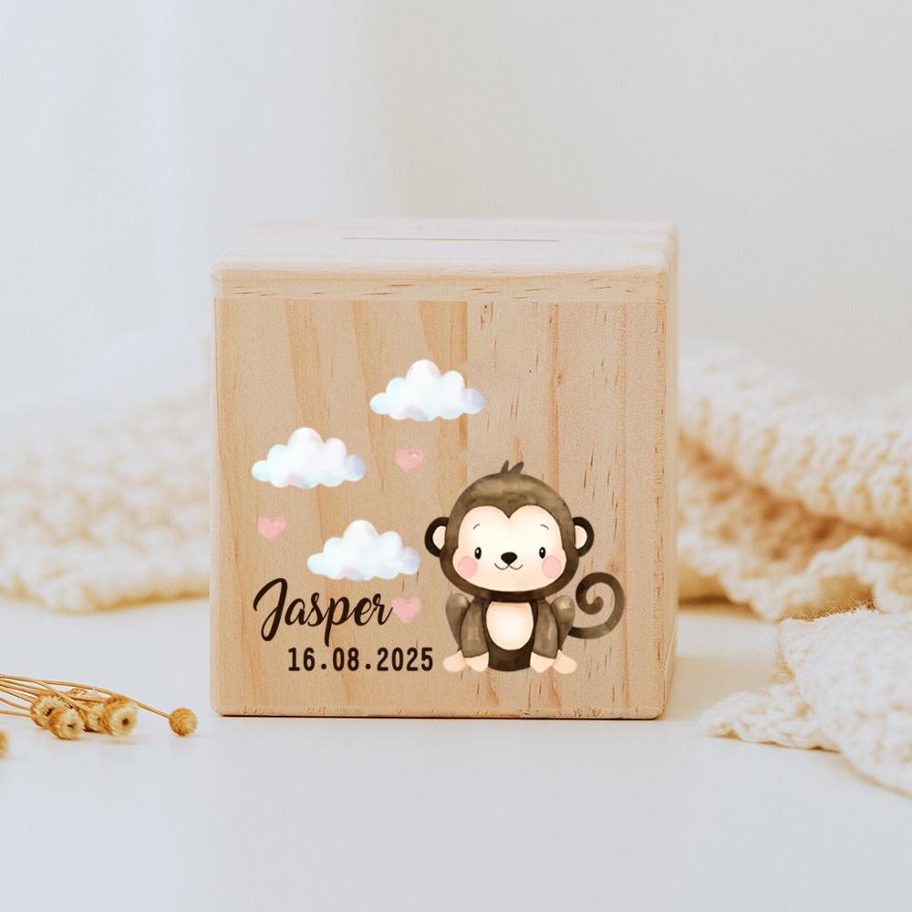 Personalized Animal Piggy Bank,Custom Name Baby Money Box,Children Wooden Money Box,Birthday Gifts for Kids,Baptism Gift