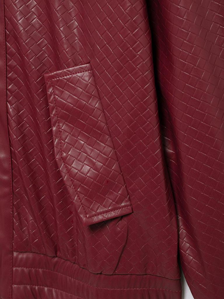 Spring 2025 Women's Faux Leather Bomber Jacket - European & American Style, Loose Fit