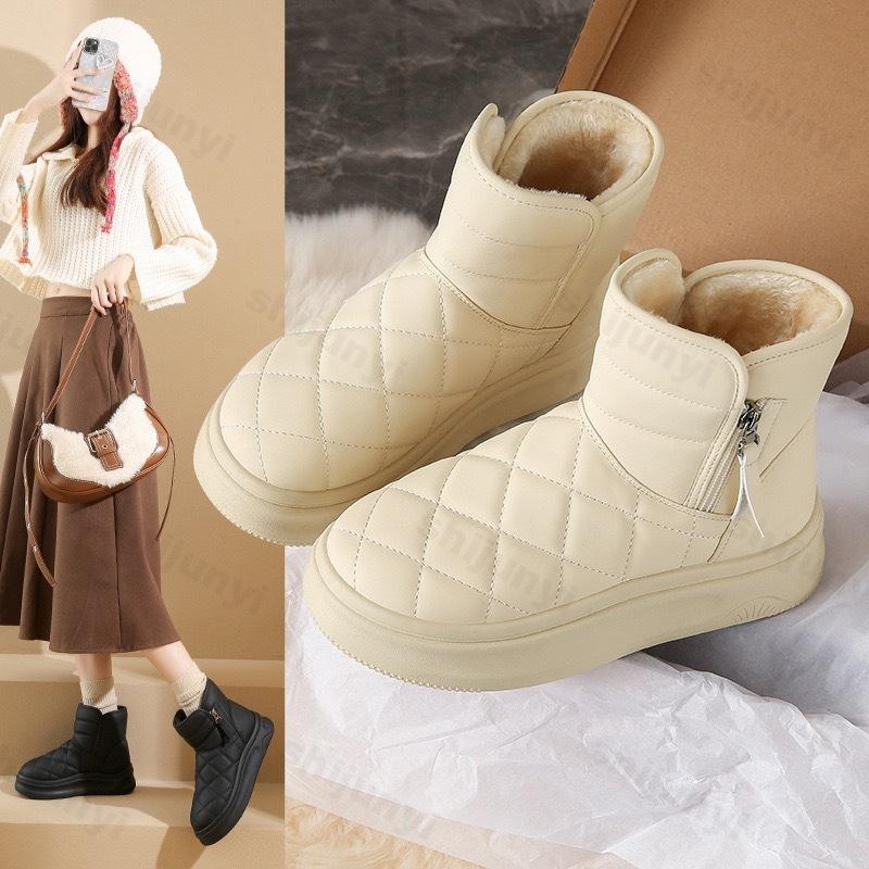 Women Snow Boots Winter Warm High Top Comfortable Cotton Shoes Thick Sole Height Increasing Casual Short Boot Fashion Ankle Boot