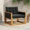 Outdoor Middle Sofa Solid Acacia Wood and Textilene Natural