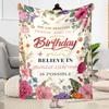 Floral Birthday Celebration Flannel Blanket-Soft and Suitable for Sofas,Beds,Offices,Travel,All Seasons,Great Gift for Holidays and Birthdays.