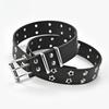 Silberne Stern-Ösen-Niete Damen Gürtel Zweireihige Dornschließe Modischer Herren Gürtel PU Leder Gürtel Hip Hop Punk Rock Stil Jeans Gürtel