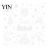 Removable Holiday Glass Decorations 6Pcs Christmas Window Clings, Retro White Line Static Sticker for Snowflake Stickers Decoration, Reusable PVC Elk