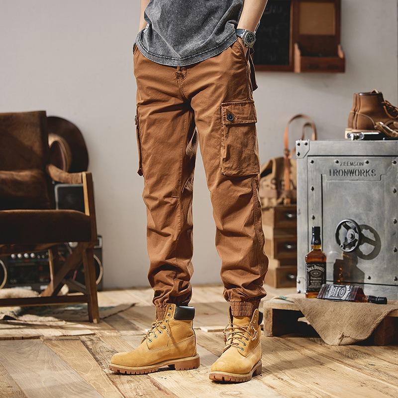 New Trousers Overalls Men's Simple Solid Color Versatile Fashion Trend Personalized Design Sense