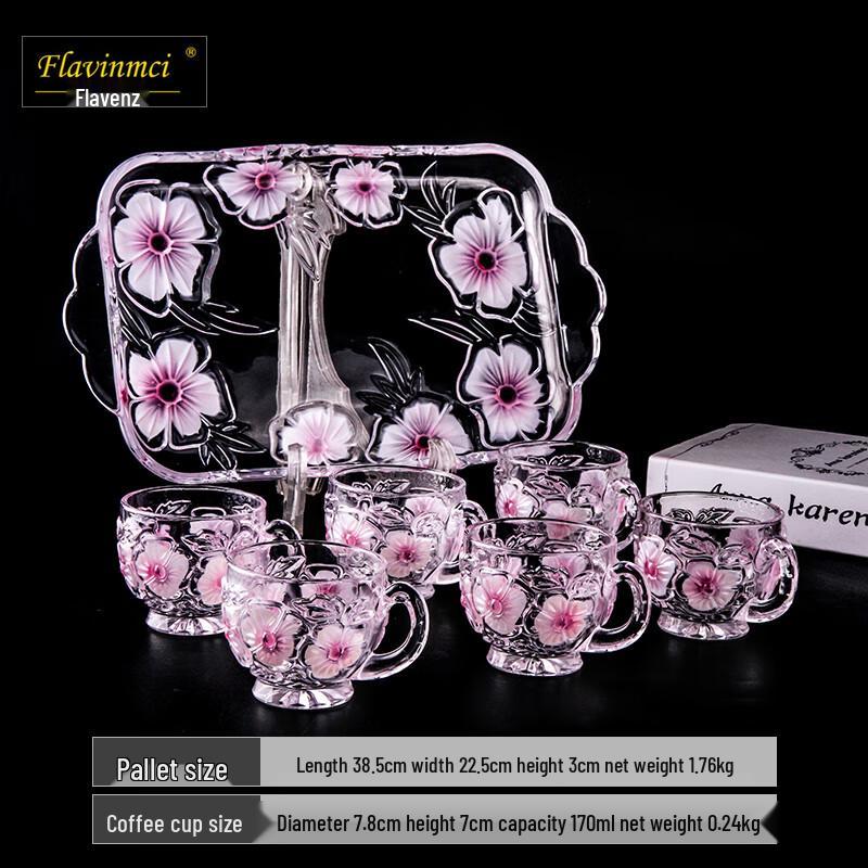 

FLEVANCE European Glass Fruit Plate & Coffee Cup Set