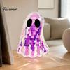 Reflective Mosaic Art Disco Ghost Tabletop Ornament, Iridescent Mirror Figurine, Retro Holiday Atmosphere Ornament Halloween Party Decor, Cute Spooky