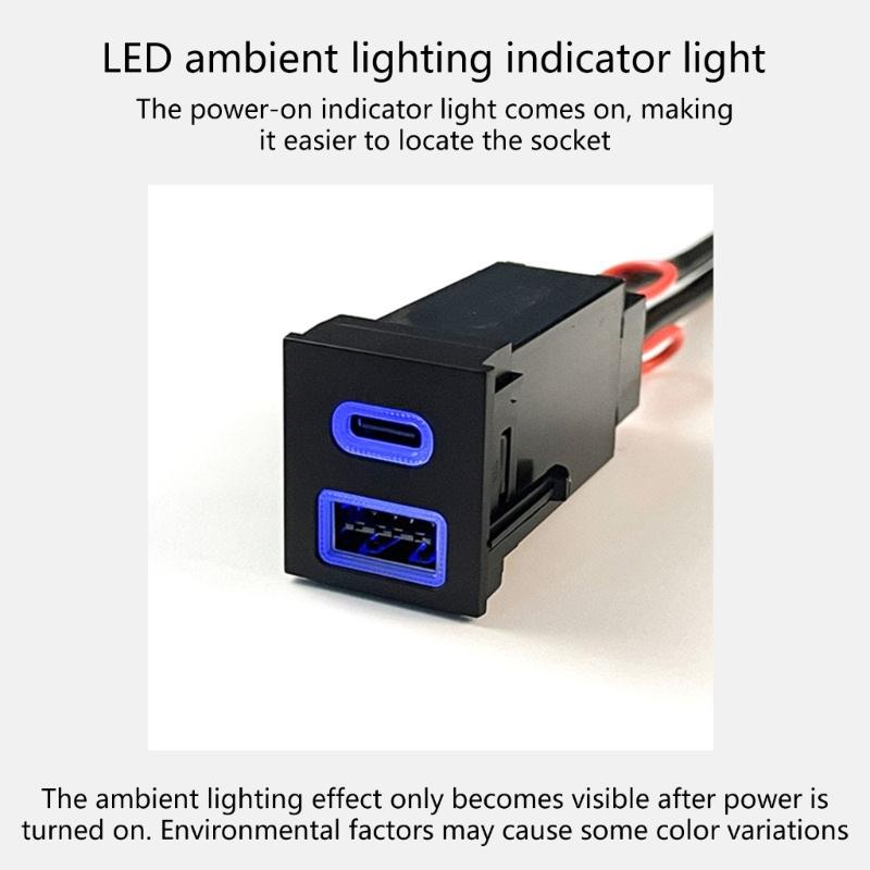 Universal Car Phone Chargers For Vehicle With USB Type C Ports 36W Output Quick Charge Function Charging Adapter