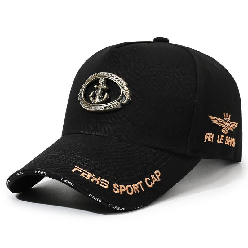 Spring Autumn Men's Baseball Cap Metal Anchor Embroidered Sunshade Cap Men's Outdoor Cap
