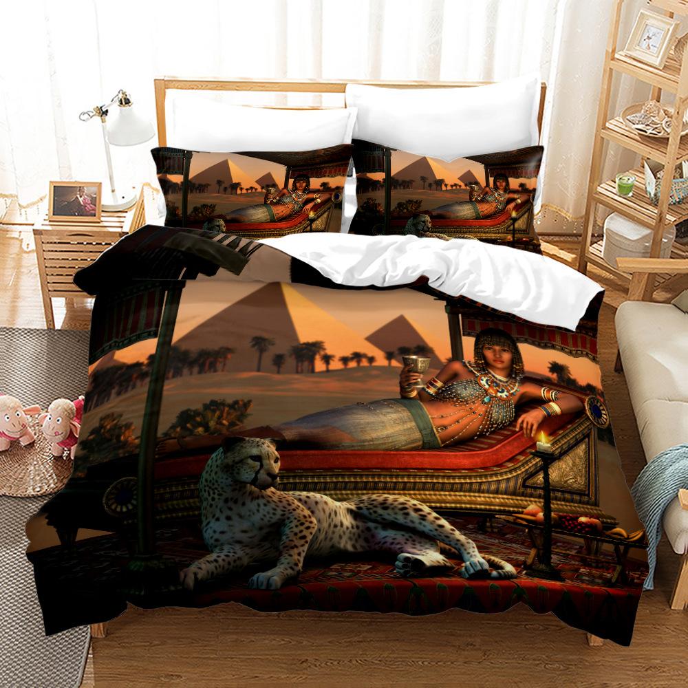 Leopard Duvet Cover Set King Size 3D Animal Print Bedding Set Wildlife Polyester Comforter Cover Set Red Rose For Kids Boys Girl
