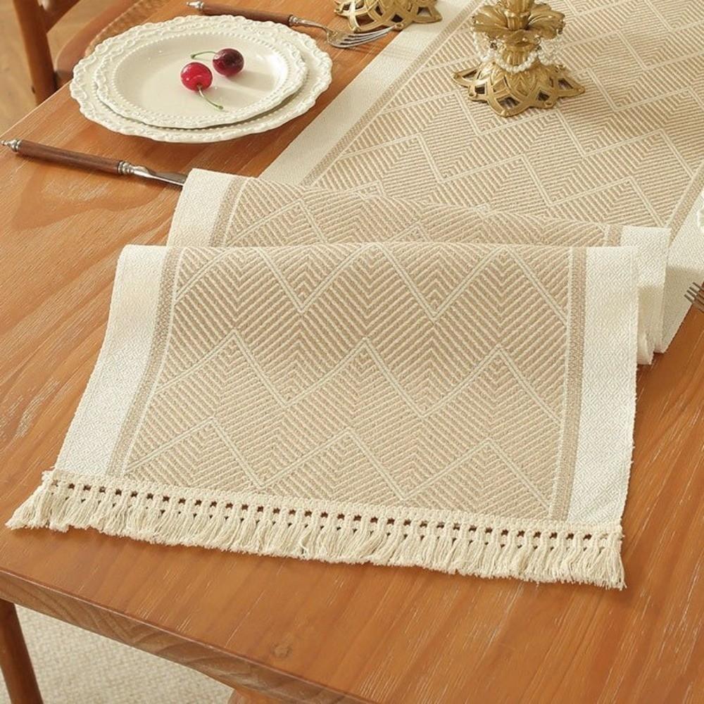 Heimdeko Nordischer Stil Tischläufer Wasserdicht mit Quaste Tischdecke Polyester Waschbar Tischdecke Party