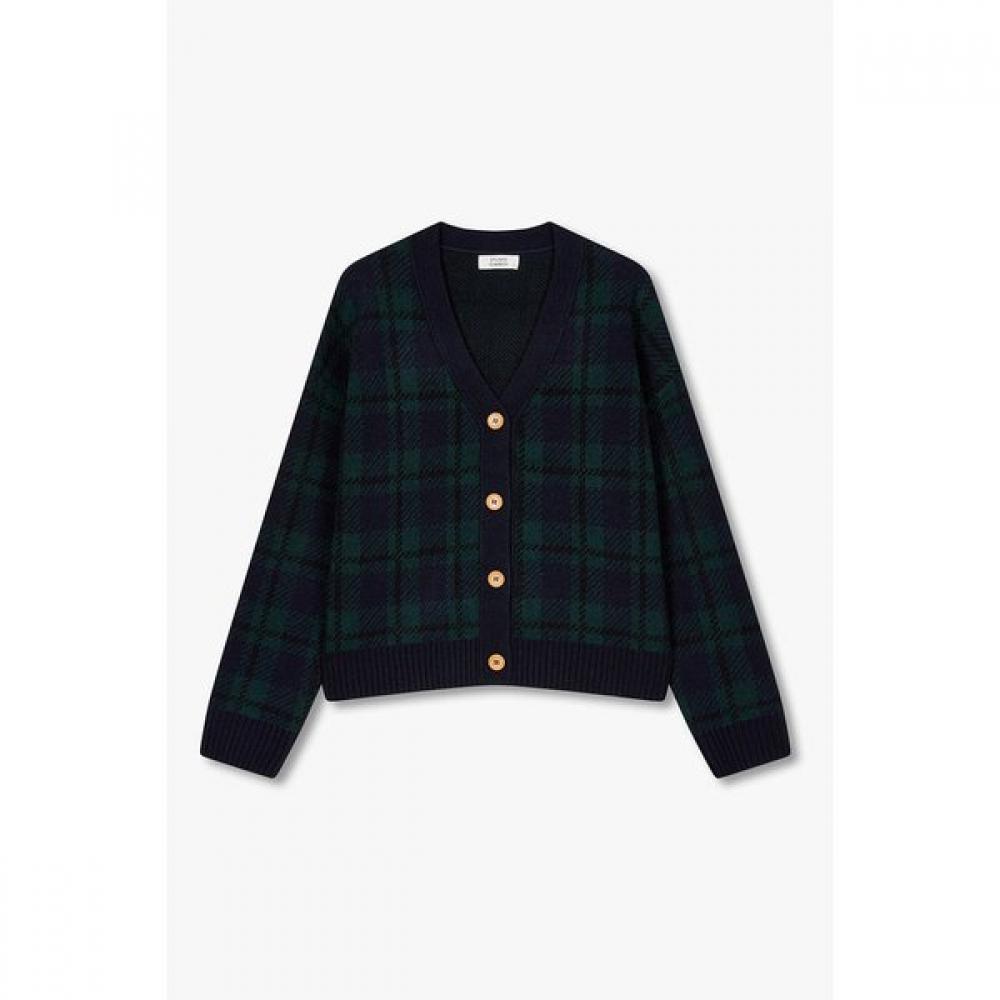 Studio Tomboy Checked Cardigan 9175451983 Dark green (44)/OS
