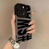 SWAG Black Letter Phone Case For iPhone 16 15 17 Pro Max 14 13 12 11 17 Air XR X XS 7 8 Plus 16E Shockproof Protective Cover