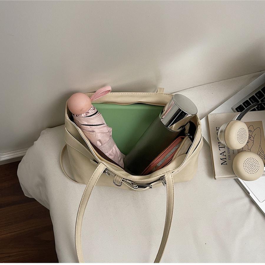 Simple Style Faux Leather Shoulder Bag for Women Fashion Commuter Handbag