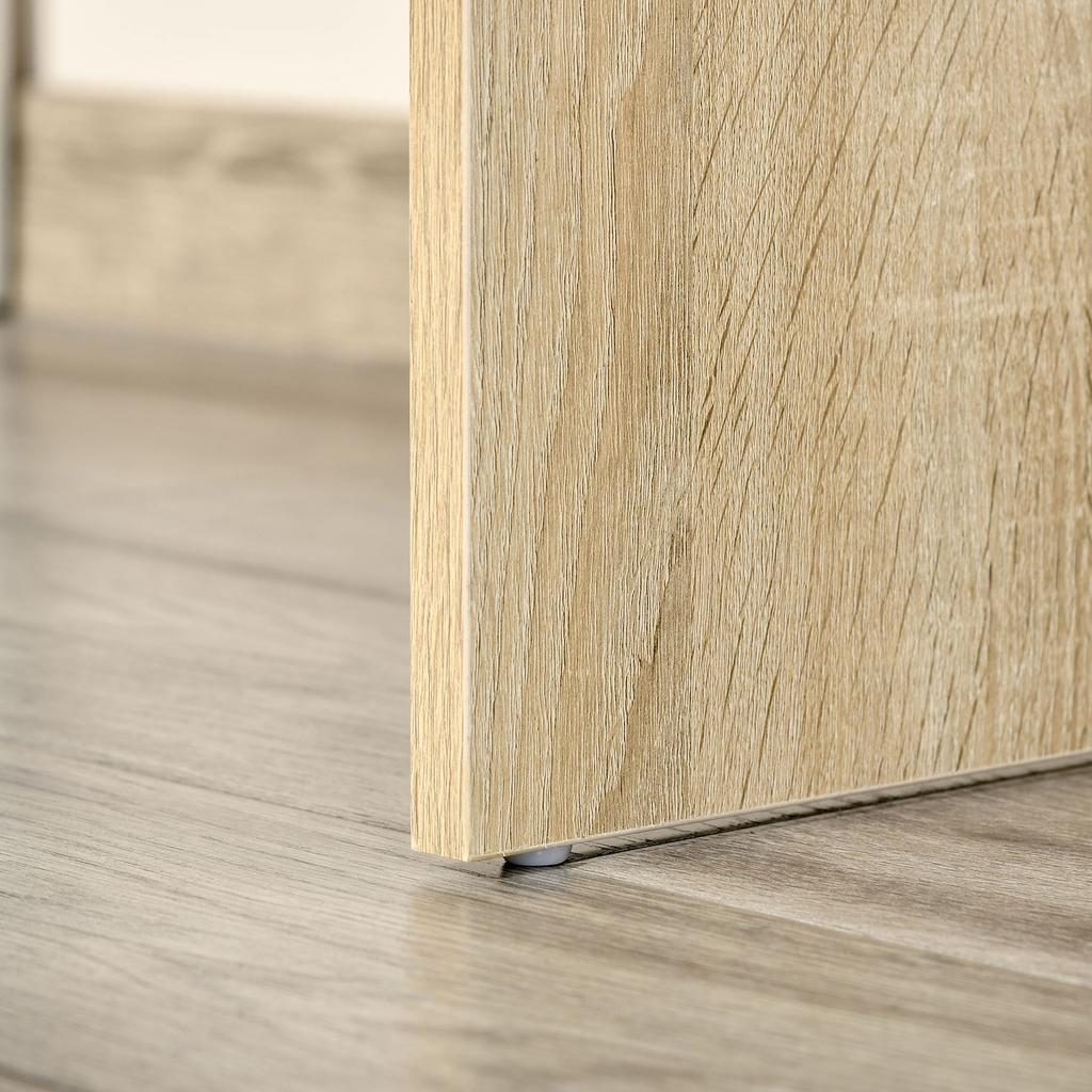 L-förmiger Schreibtisch, Eck-Computertisch mit Schublade, verstellbarem Regal, Schrank für Homeoffice und Arbeitszimmer, 120 x 92 x 75 cm, Eiche und Weiß