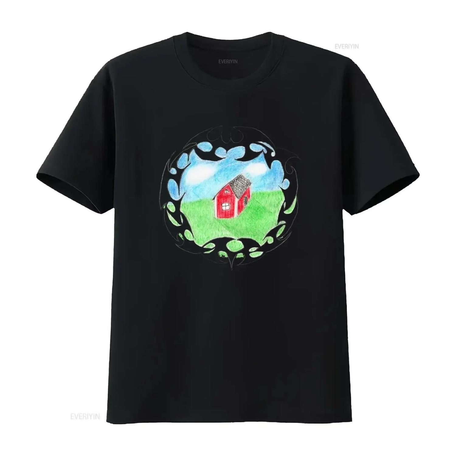 Limited Crest Album T shirt Drain Gang Bladee Ecco2k vintage Washed Slightly Casual graphic Unisex Stretched Versatile S чёрный