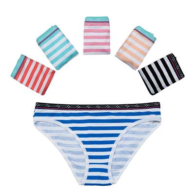 Sexy Bikini a rayas de algodón calzoncillos de mujer bragas de mujer ropa interior bragas para niñas conjunto nuevo 6 unids/lote