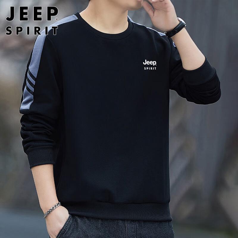 JEEP SPIRIT Men's Casual Crewneck Long-Sleeve Sweatshirt