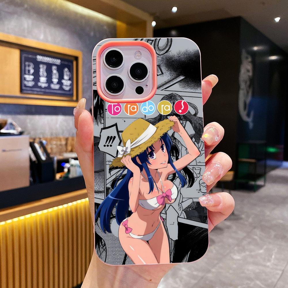 

Toradora Kawashima Phone Case for iPhone 17 16 15 14 13 12 11 Air Pro Max Plus Jelly Double layer Pink Cover iPhone 12