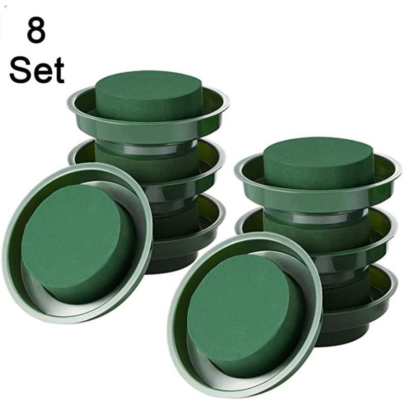 

12pcs Green Round Wet Foam Flower Arrangement Bowls, 4.72 - Water Absorbent Floral Mud - Ideal for DIY Wedding & Party Decor 12pcs