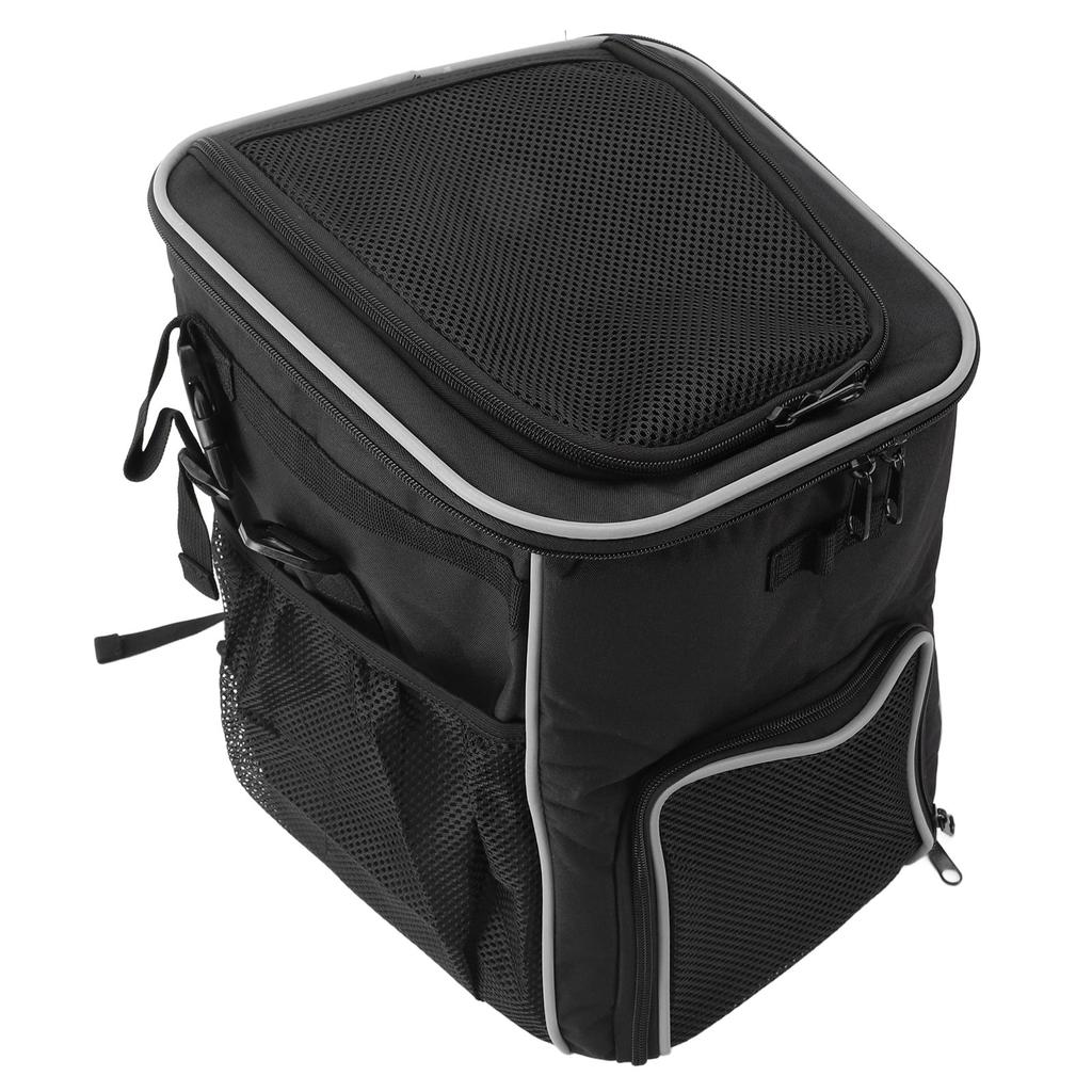 Dog Bike Basket Waterproof Breathable Removable Dog Carrier Backpack for Outdoor Travel Black