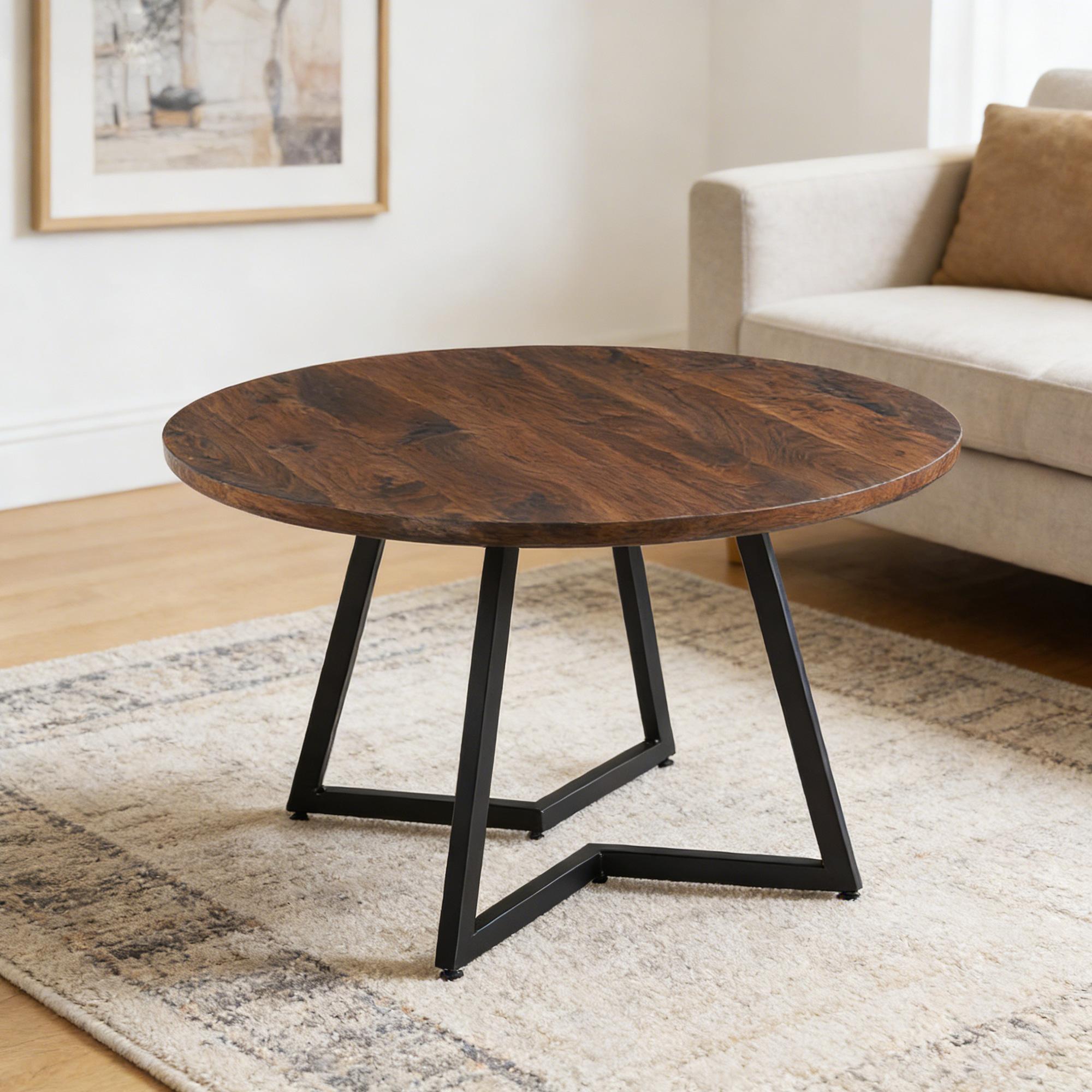 110*110*75cm MDF Top Table with Metal